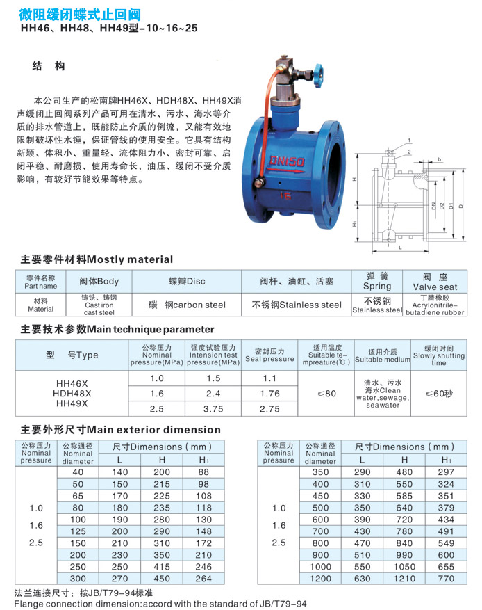 微阻缓闭蝶式止回阀